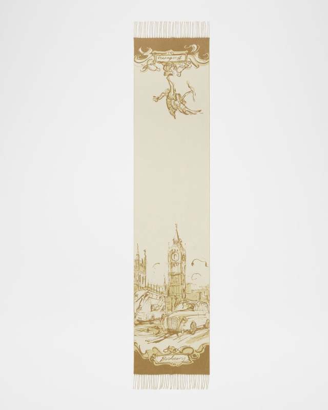 Jacquard Cashmere London-Inspired Scarf